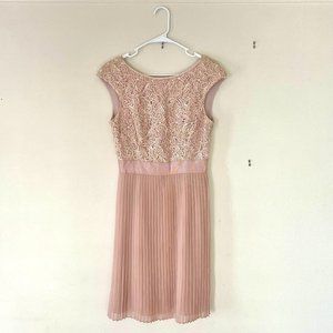 Ted Baker dusty pink dress with embroidered top, knee-length